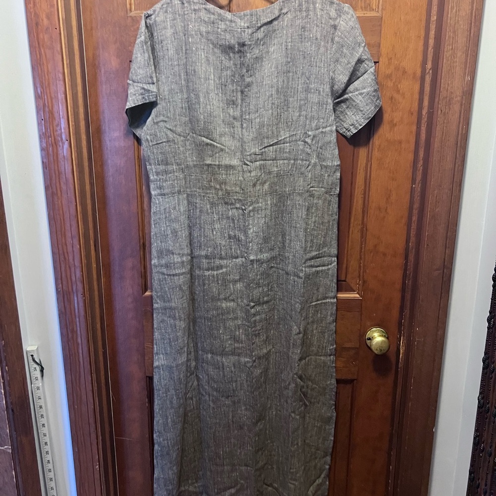 Chic Gray Linen Maxi Dress, NWOT - Picture 3 of 3